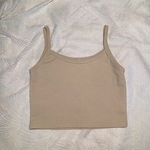 NWOT Cream Crop Tank Top